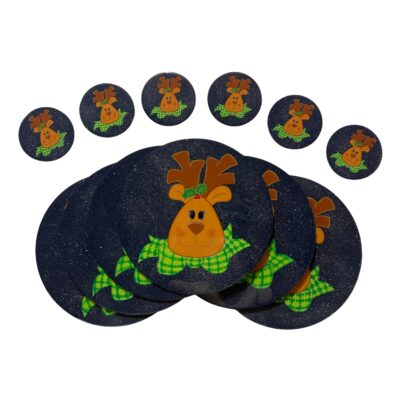 Set de Individuales Navideños con Portavasos (Renos)