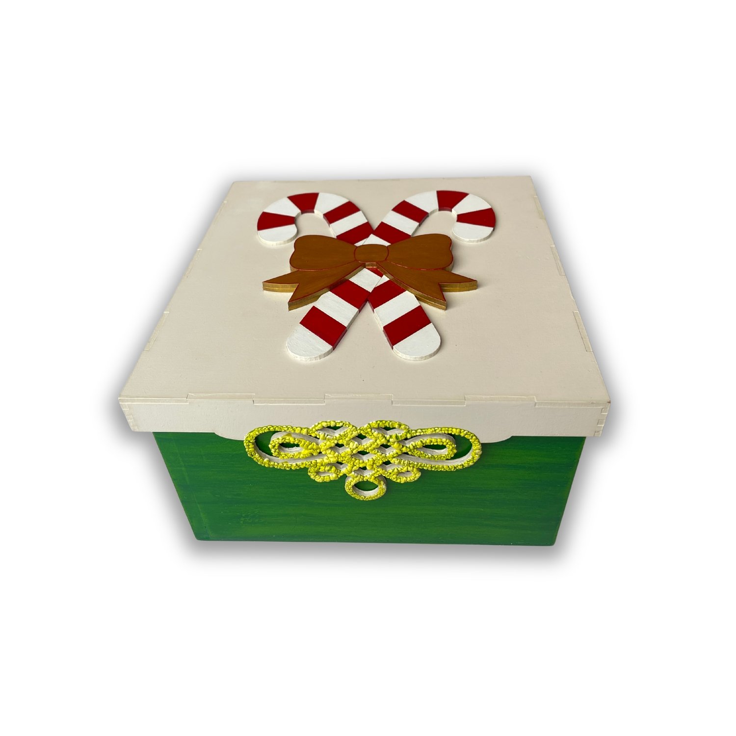 Caja Organizadora Verde Navideña "Bastones"