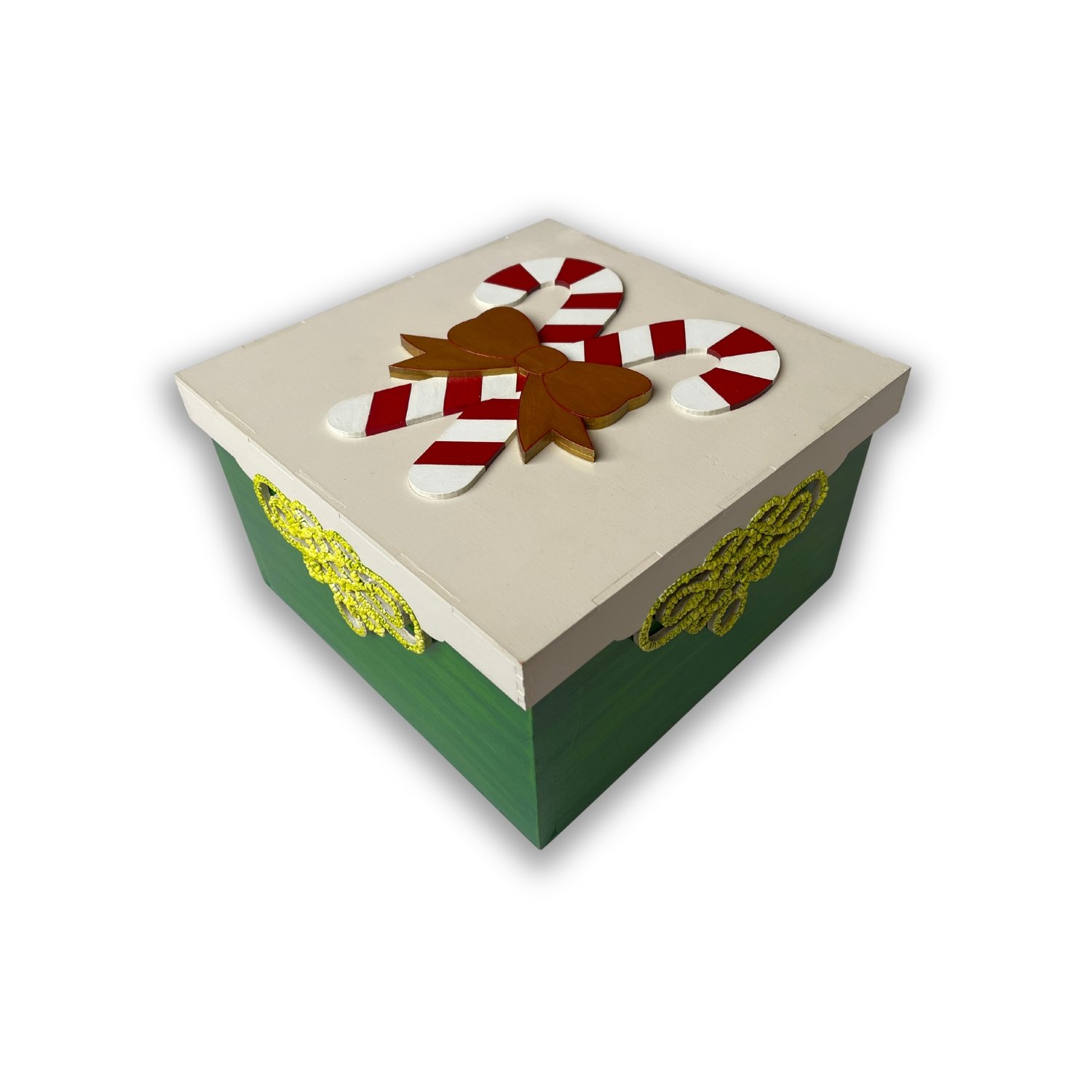 Caja Organizadora Verde Navideña "Bastones" - Image 2