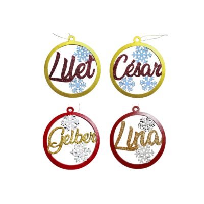 Adornos Personalizados para Arbolito “Esferas con Nombre”